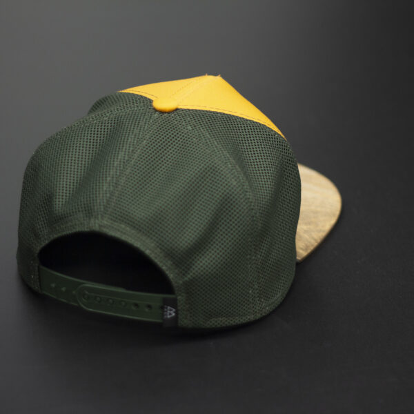 Alternative view of Czapka trucker musztardowa – zielona siatka / drewiany daszek, Jack Headwear, unisex