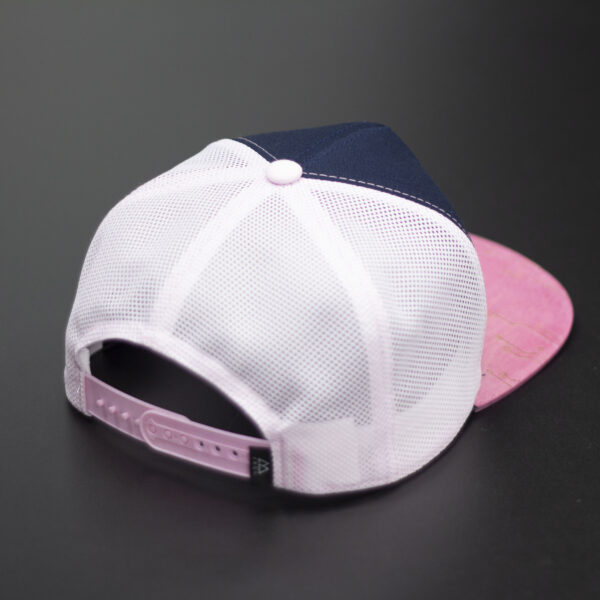 Alternative view of Czapka trucker granatowa – biała siatka / różowy drewniany daszek (prawdziwe drewno), Jack Headwear, unisex